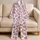 Abstract Pink Leopard Rosettes For Cozy Nights And Relaxed Lounging At Home For Women Satin Pajamas Set - 5