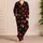 Hand-Painted Red Pink Coral Hearts for Romantic Lounging and Cozy Nighttime Comfort at Home Satin Pajamas Set - 4