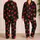 Hand-Painted Red Pink Coral Hearts for Romantic Lounging and Cozy Nighttime Comfort at Home Satin Pajamas Set - 2
