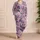 Pastel Tropical Botanical Leaves for Beach Escapes and Relaxed Summer Lounging Satin Pajamas Set - 4
