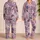 Pastel Tropical Botanical Leaves for Beach Escapes and Relaxed Summer Lounging Satin Pajamas Set - 2