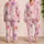 Pink Cherry Blossom Floral For Women’s Relaxed Spring Evenings And Cozy Bedtime Comfort Satin Pajamas Set - 2