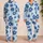 Blue Reef Fish And Hibiscus Coastal Lounge Style For Relaxing Beach Getaways Women Satin Pajamas Set - 2