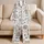 Playful Cats And Paw Motifs For Cozy Lounging, Sleepovers, And Cat Lovers At Home Satin Pajamas Set - 5