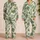Tropical Monstera Leaf Botanical Resort Loungewear For Women Vacation Wear Satin Pajamas Set - 2
