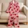 Red Hearts On Blush Pink For Valentine's Day Sleepwear And Cozy Romantic Nights Satin Pajamas Set - 5