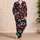 Retro Colorful Daisy Florals On Black For Cheerful Summer Lounging At Home Satin Pajamas Set - 4
