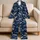 Indigo Leaping Fish And Ocean Waves For Coastal Lounging And Japanese Style At Home Satin Pajamas Set - 5