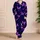 Pink Violet Butterfly Night Garden Sleepwear For Women Relaxing At Home Satin Pajamas Set - 4