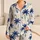 Cobalt Navy Tropical Palm Silhouettes For Relaxed Coastal Resort Lounging Women Satin Pajamas Set - 1
