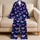 Hand-Drawn Lavender Hearts On Midnight Indigo For Cozy Valentine's Day Lounging At Home Satin Pajamas Set - 5