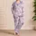 Navy Coastal Shells Starfish Seaweed For Relaxed Seaside Lounging At Home For Women Satin Pajamas Set - 4
