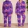 Orchid Purple Tropical Island Sunset For Women Seeking Beach Getaways And Relaxed Nights Satin Pajamas Set - 2