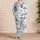 Coastal Seashell And Teal Flower Motifs For Relaxed Beach Getaways And Everyday Lounging Satin Pajamas Set - 4
