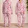 Blush Pink Hearts for Romantic Sleepovers, Relaxed Lounging and Cozy Nights at Home Satin Pajamas Set - 2