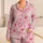 Blush Pink Hearts for Romantic Sleepovers, Relaxed Lounging and Cozy Nights at Home Satin Pajamas Set - 1