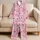 Blush Pink Hearts for Romantic Sleepovers, Relaxed Lounging and Cozy Nights at Home Satin Pajamas Set - 5