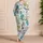 Tropical Monstera And Palm Leaves For Relaxing Resort Evenings And Vacation Lounging Satin Pajamas Set - 4