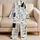 Smiling Navy Cats And Paw Motifs For Cozy Nights And Relaxed Home Lounging Gifts Satin Pajamas Set - 5