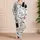 Smiling Navy Cats And Paw Motifs For Cozy Nights And Relaxed Home Lounging Gifts Satin Pajamas Set - 4