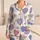 Sleepy Heart Doodle Valentine Lounge Gift for Women in Lavender Pink and Blue Tones Satin Pajamas Set - 1