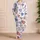 Sleepy Heart Doodle Valentine Lounge Gift for Women in Lavender Pink and Blue Tones Satin Pajamas Set - 4