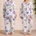 Sleepy Heart Doodle Valentine Lounge Gift for Women in Lavender Pink and Blue Tones Satin Pajamas Set - 2