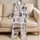 Sleepy Cat Faces And Curled Kitties For Cozy Nights, Relaxing At Home, And Cat Lovers Satin Pajamas Set - 5