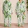 Watercolor Tropical Foliage for Relaxing Resort Lounging and Cozy Evenings Women Satin Pajamas Set - 2