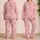 Blush Pink Heart Outline Loungewear For Cozy Valentine Nights And Romantic Gifts Satin Pajamas Set - 2