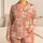 Cupcake Cherry Dessert Motif for Cozy Bedtime, Lounge Lovers and Sweet Treat Fans Satin Pajamas Set - 1