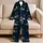 Vintage Beach Wagons And Palm Trees For Coastal Getaways And Relaxed Summer Lounging Satin Pajamas Set - 5