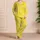 Yellow Double Outline Stars for Cheerful Sleepwear and Relaxing Lounging At Home Satin Pajamas Set - 4