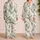 Tropical Green Leaf Botanical Motif For Relaxed Evenings At Home And Weekend Getaways Satin Pajamas Set - 2