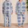 Cobalt Blue Mediterranean Geometric Tile Motifs for Relaxed Resort Lounging Women Satin Pajamas Set - 2