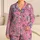 Lavender Baby Elephants And Medical Care Icons For Nurses Relaxing At Home Gift Satin Pajamas Set - 1