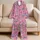 Lavender Baby Elephants And Medical Care Icons For Nurses Relaxing At Home Gift Satin Pajamas Set - 5
