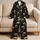 Gothic Skull And Bone Motif For Halloween Loungewear And Dark Alternative Styles Satin Pajamas Set - 5