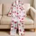 Hand Painted Watercolor Love Hearts for Valentine's Day Cozy Nights at Home Women Satin Pajamas Set - 5