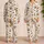 Smiling Coffee Cups Croissants And Beans For Cozy Cafe Mornings And Dessert Lovers Satin Pajamas Set - 2
