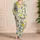 Lemon And Olive Leaf Mediterranean Motif For Summer Resort Vacation Women's Gift Giving Satin Pajamas Set - 4