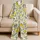 Lemon And Olive Leaf Mediterranean Motif For Summer Resort Vacation Women's Gift Giving Satin Pajamas Set - 5
