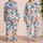 Tropical Monstera Leaves and Citrus for Coastal Lounging and Relaxed Weekends At Home Satin Pajamas Set - 2