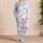 Blue And Raspberry Paw Polka Dot Motif For Cozy At Home Lounging And Relaxing Women Satin Pajamas Set - 4