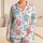 Blue And Raspberry Paw Polka Dot Motif For Cozy At Home Lounging And Relaxing Women Satin Pajamas Set - 1