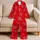 Aqua Broken Hearts On Crimson For Valentine Sleepwear And Lounge Lovers Satin Pajamas Set - 5