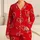 Aqua Broken Hearts On Crimson For Valentine Sleepwear And Lounge Lovers Satin Pajamas Set - 1