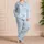 Coastal Seashell Nautilus And Conch Motifs For Relaxed Beach Weekend Lounging Women Satin Pajamas Set - 4