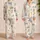 Hand-Drawn Minimalist Pastel Cats for Cozy Sleepwear and Relaxed At-Home Lounging Satin Pajamas Set - 2