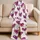 Orchid And Plum Heart Doodles for Cozy Lounging and Valentine's Day Gifts for Women Satin Pajamas Set - 5
